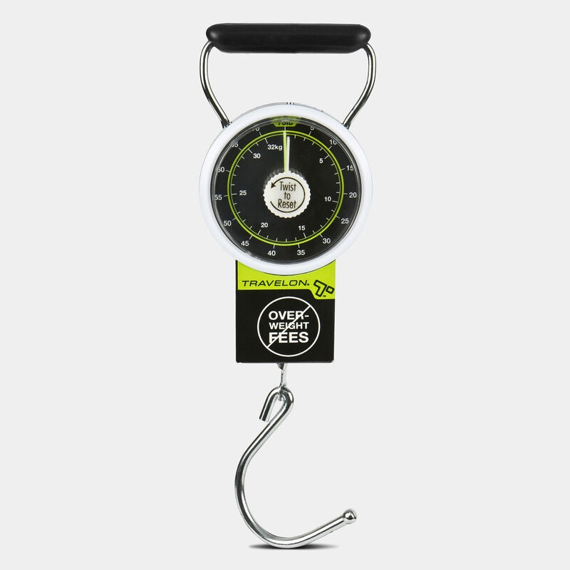 Travelon Stop & Lock Luggage Scale With Tape Measure  Black