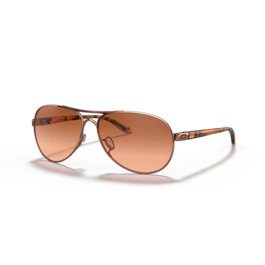 Oakley Feedback Aviator Sunglasses Vr50 Brown Gradient Lenses, 
Rose Gold Frame