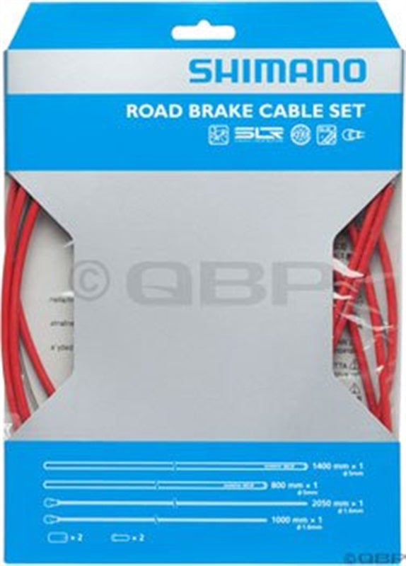 SHIMANO ROAD PTFE BRAKE CABLE SET - RED