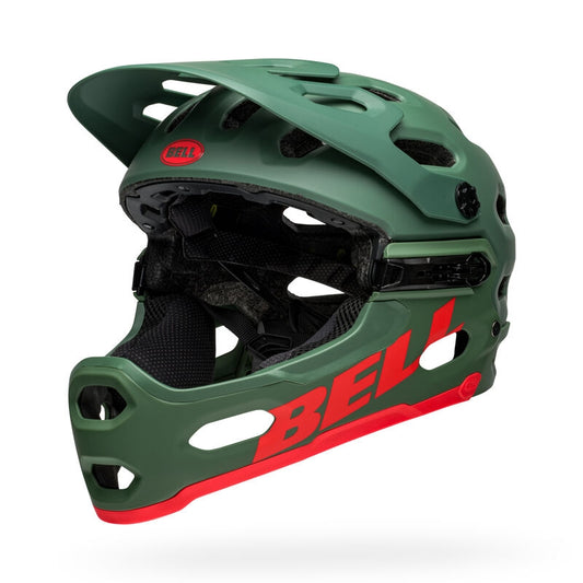 Bell Bike Super 3R MIPS Bicycle Helmets Matte Dark Green/Infrared Small