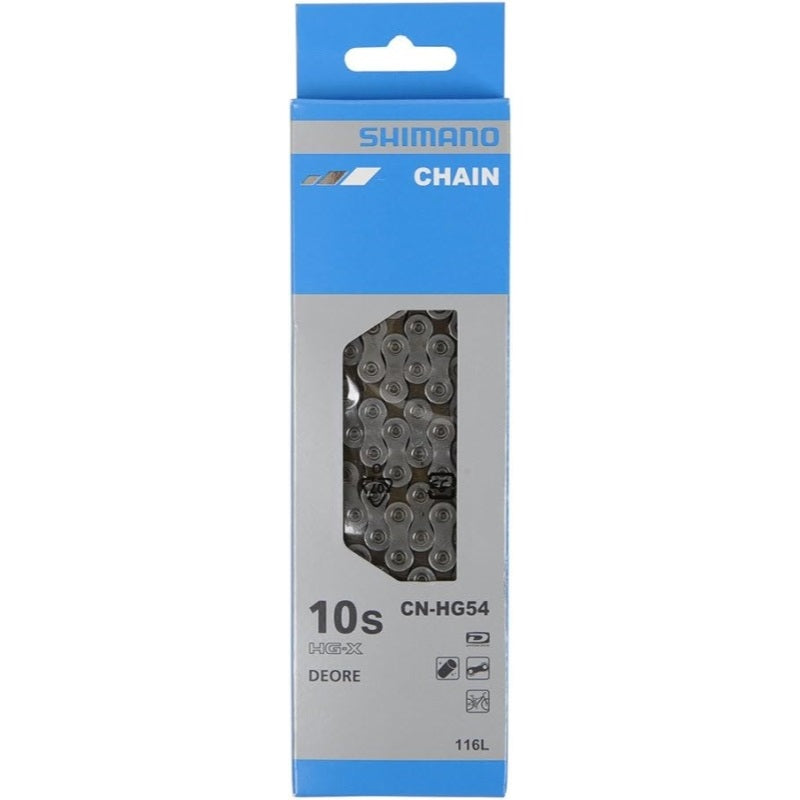SHIMANO BICYCLE CHAIN, CN-HG54, SUPER NARROW HG, FOR MTB 10-SPEED, 116 LINKS, CONNECT PIN X 1