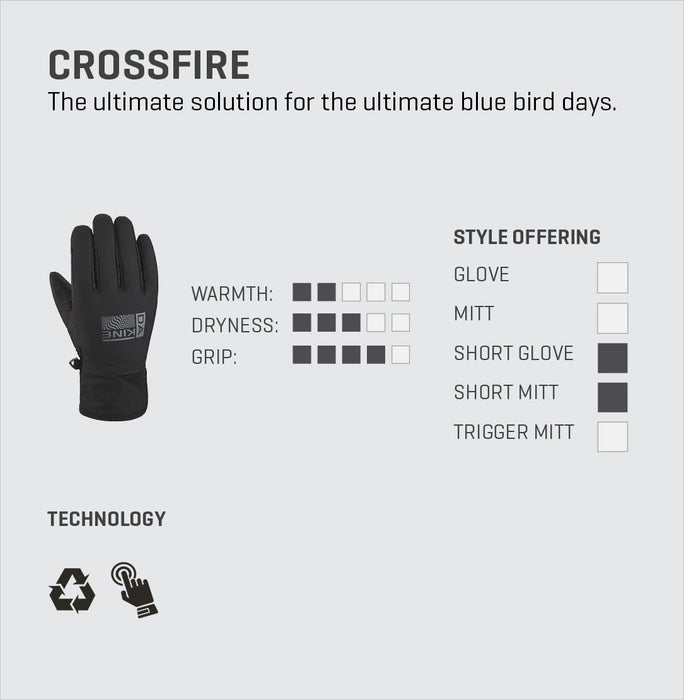 Dakine Crossfire Short Gloves Black Foundation Medium