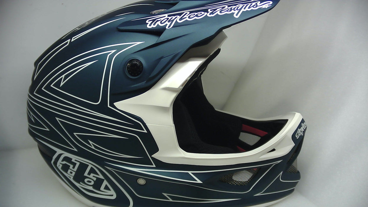 Troy Lee Designs D3 Fiberlite Helmet Blue 2X-Large - Open Box (Without Box)