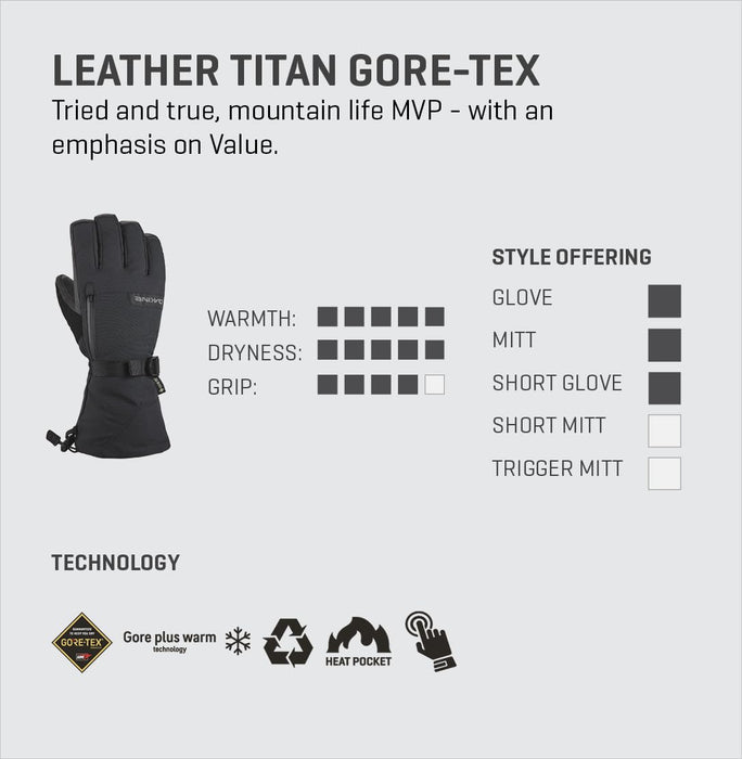 Dakine Leather Titan Gore-Tex Mitts Black X-Large