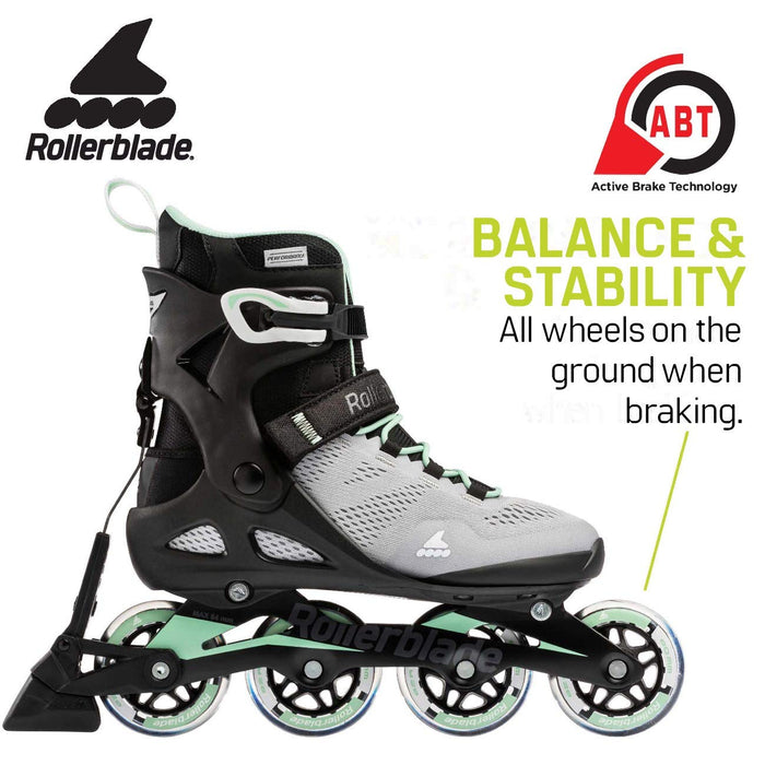 Rollerblade Macroblade 80 Abt Womens Glacier Grey/Neo Mint 10.5