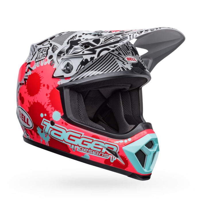 Bell Moto MX-9 MIPS Tagger Splatter Gloss Bright Red/Gray Large