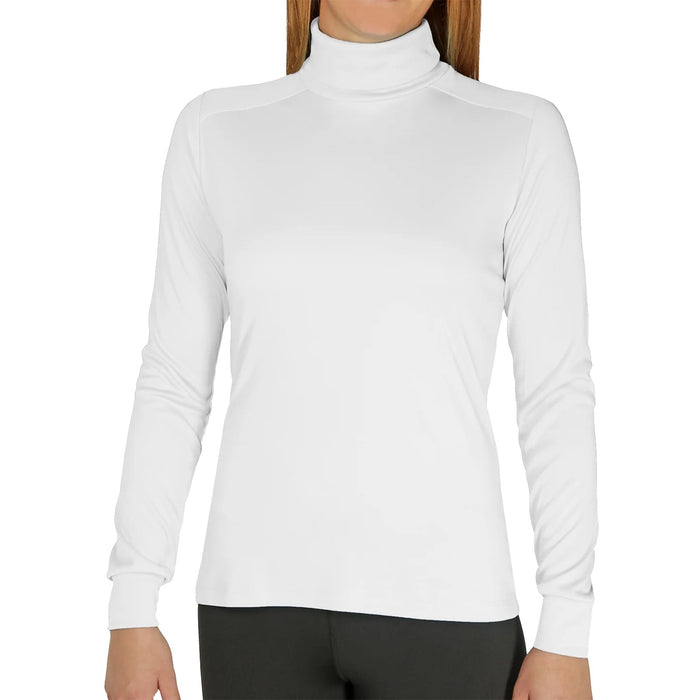 Hot Chillys Wopeach Skins Solid T-Neck Womens White Large