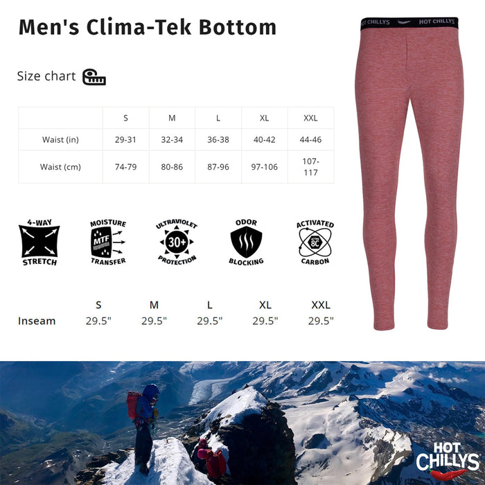 Hot Chillys Clima-Tek Bottom Mens Redwood Heather Large