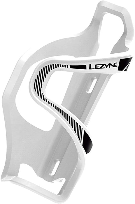 Lezyne Flow Cage Side Load Enhanced White Left