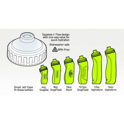 Amphipod  Small Caps 2 Pack Jett-Squeeze (For 8, 10.5, 12, 16, And 17 Oz. Bottles) Clear