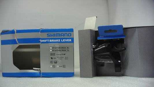 SHIMANO SHIFT/BRAKE LEVER, ST-EF500-8R, RIGHT 8-SPEED EZ-FIRE PLUS, 2F-ALLOY, FOR V-BRAKE, BLACK (Without Original Box)