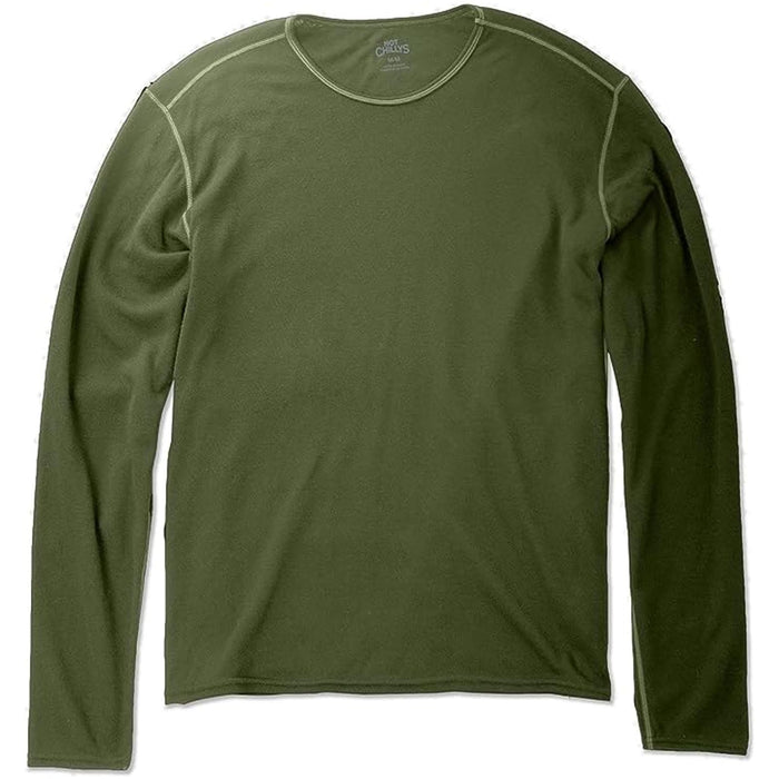 Hot Chillys Bi-Ply Crew Mens Od Green Small