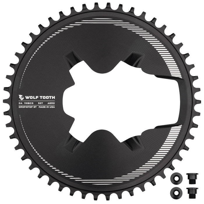 Wolf Tooth Aero Direct Mount Chainrings for Shimano Dura-Ace R9200 Cranks