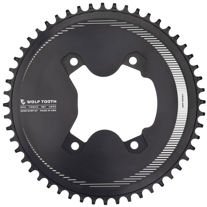 Aero 110 BCD Asymmetric 4-Bolt Bicycle Chainrings for Shimano GRX 800 Cranks