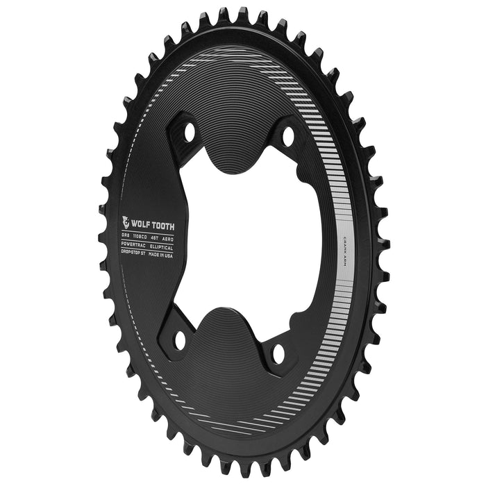 Wolf Tooth Oval 110 BCD Asymmetric 4-Bolt Bicycle Chainrings for Shimano GRX Cranks