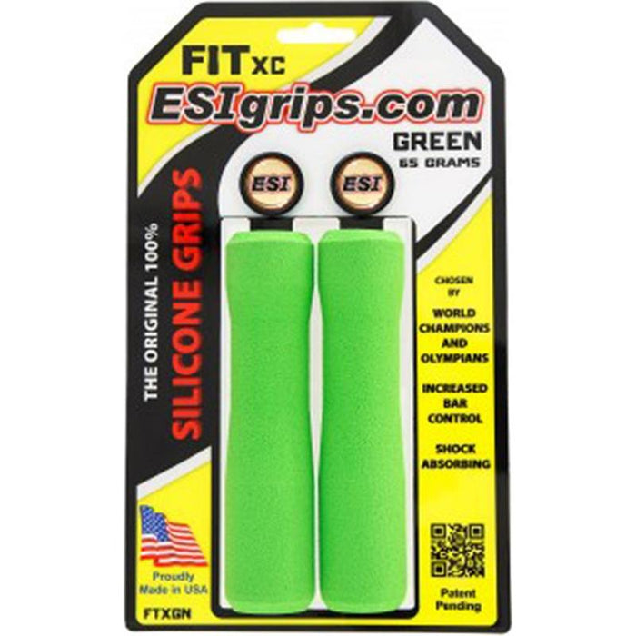 ESI FIT XC Grips - Bicycle Grips for Mountain and Cross-Country Riding, Silicone Bicycle Grips