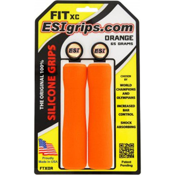 ESI FIT XC Grips - Bicycle Grips for Mountain and Cross-Country Riding, Silicone Bicycle Grips