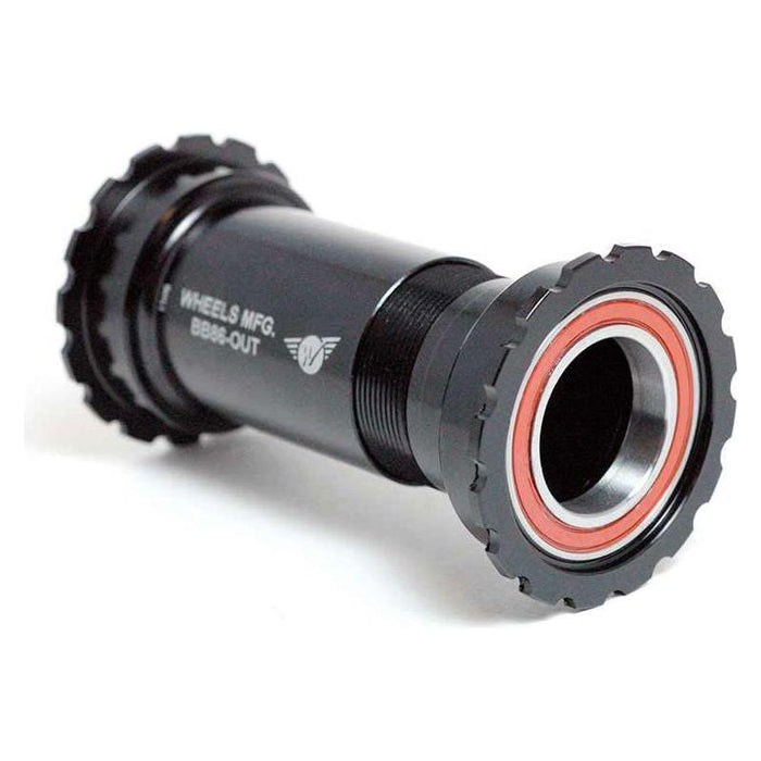 Wheels Manufacturing Thread Together BB86/92 Shimano Bottom Bracket with Angular Contact Bearings Black Threaded Cups