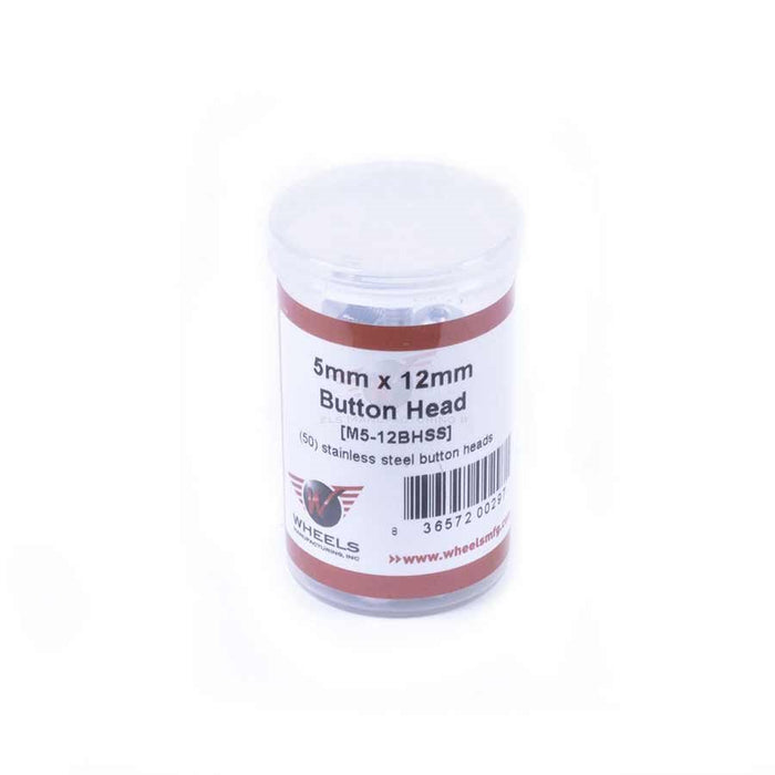 Wheels Manufacturing M5 x 12mm Button Head Cap Screw Stainless Steel Bottle/50