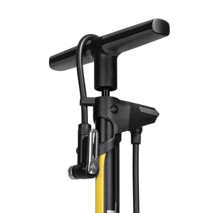 Topeak JoeBlow Pro Digital Floor Pump - 200psi / 13.8bar Digital Gauge SmartHead DX3 Air Release Button Black/Yellow
