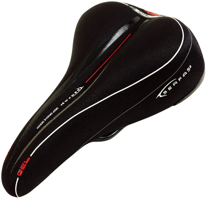 Serfas Lycra Saddle Youth Gel Cover Black 235mm x 150mm - Open Box - (Without Original Box)