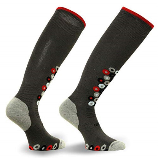 Eurosocks Snow Drop Ski Socks Anthracite/Red X-Small