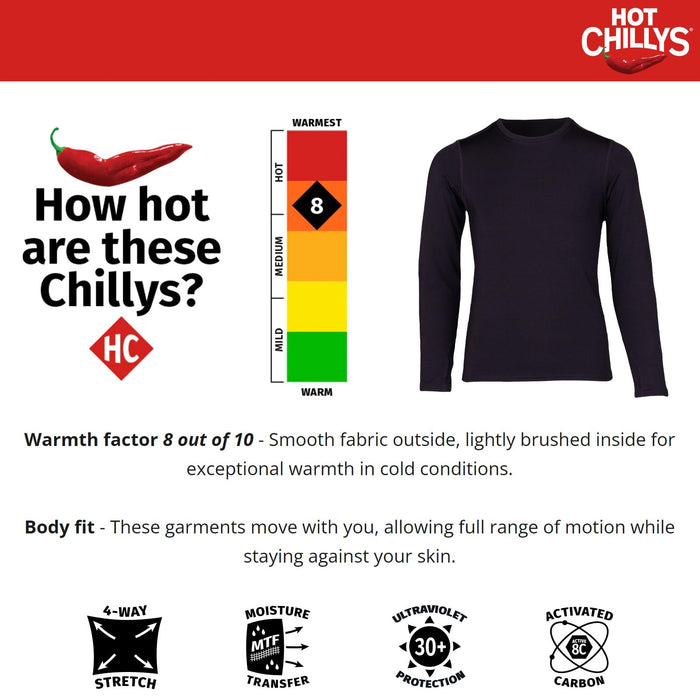 Hot Chillys Micro-Elite Chamois Crew Youth Black X-Small