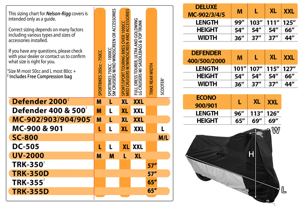 NELSON-RIGG Falcon Defender Motorcycle Storage Covers