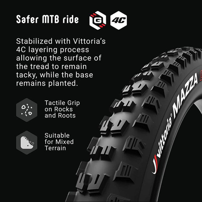 Vittoria Mazza Trail Tire - 29 x 2.6 Tubeless Folding Anthracite/Black Trail TNT G2.0