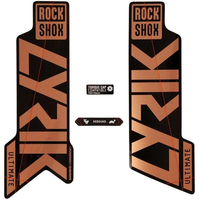 Rockshox Fork Decal Kit - Pike Ultimate 27.5/29 Matte Copper Foil/High Gloss Black