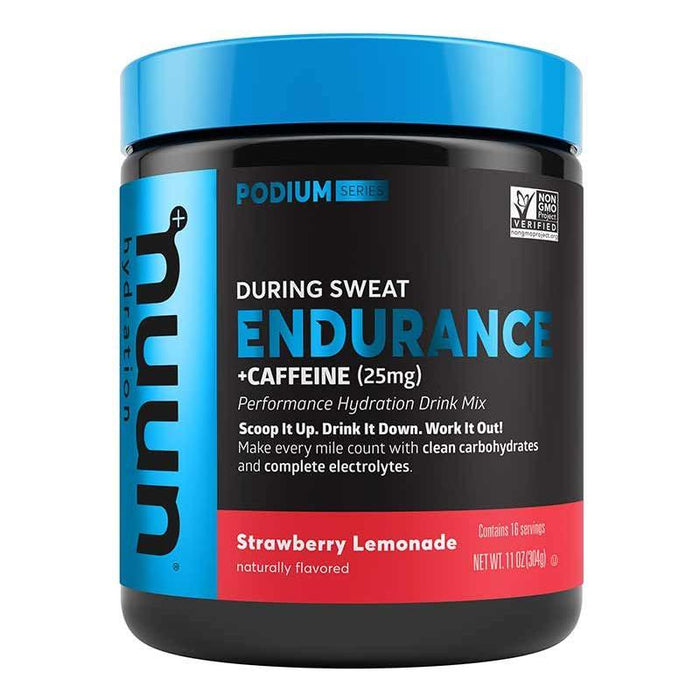 Nuun Endurance Hydration Drink Mix: Strawberry Lemonade Caffeine 16 Serving Canister