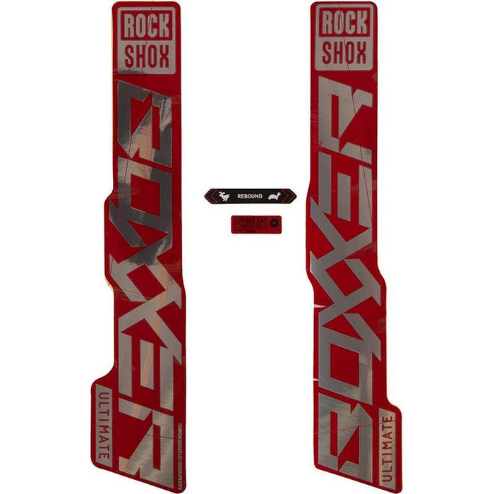 RockShox BoXXer Ultimate Decal Kit Gloss Polar for Red Lowers