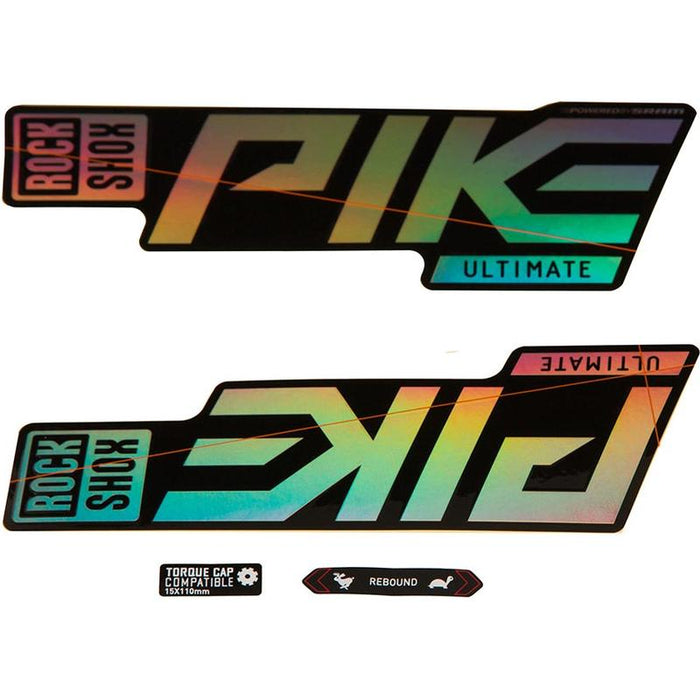 Rockshox Fork Decal Kit - Pike Ultimate 27.5/29 Gloss Rainbow Foil/High Gloss Black