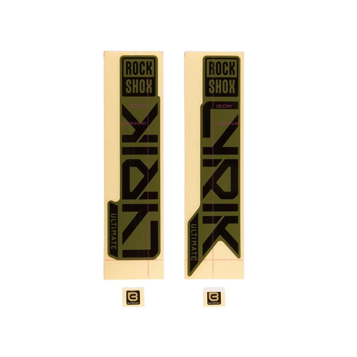 RockShox Fork Decal Kit - Lyrik Ultimate 27.5/29 Gloss Black For Gloss Green (2023)