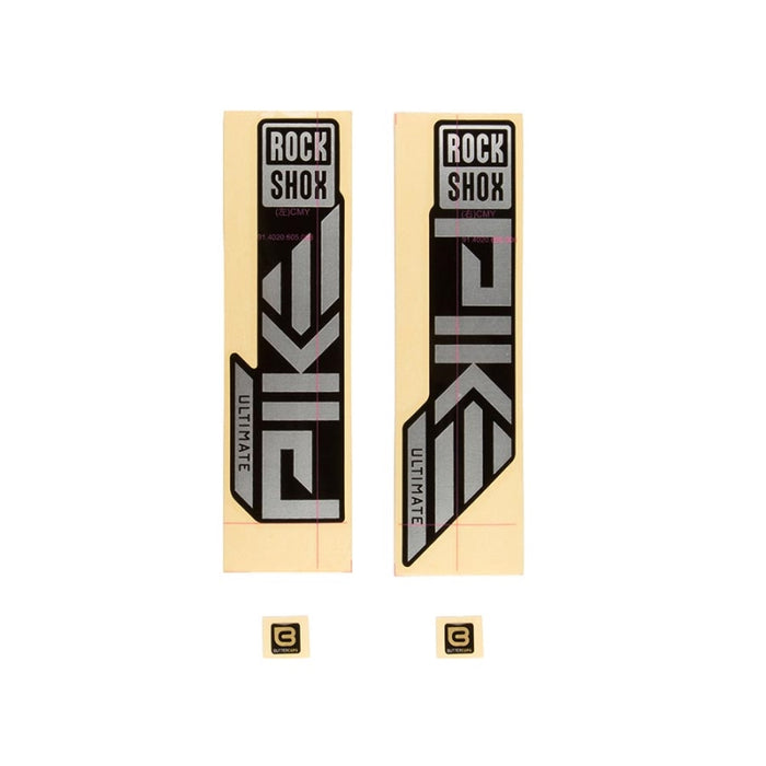 RockShox Fork Decal Kit - Pike Ultimate 27.5/29 Matte Silver Foil For High Gloss Black (2023)