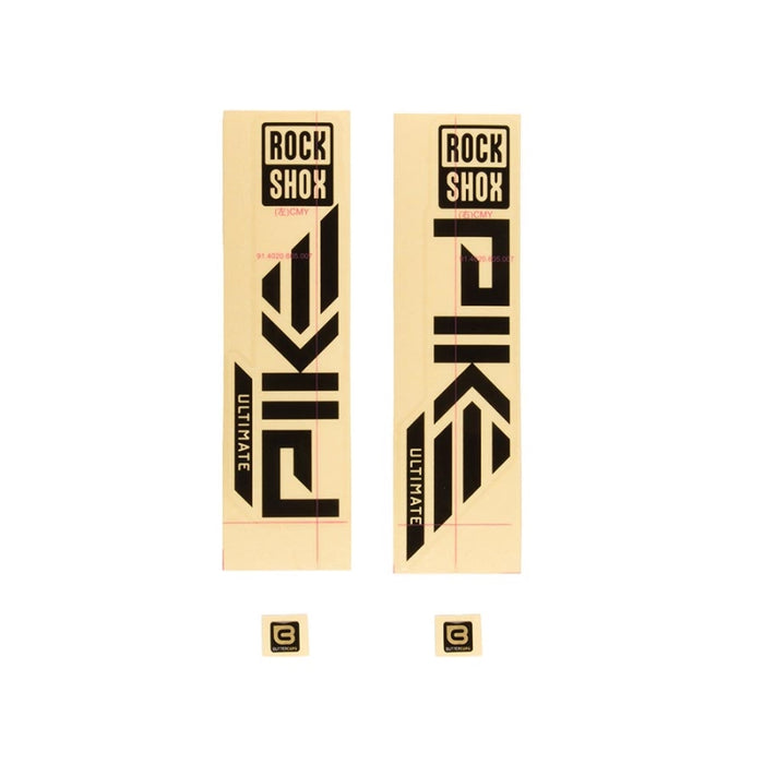 RockShox Fork Decal Kit - Pike Ultimate 27.5/29 Gloss Black For Silver (2023)