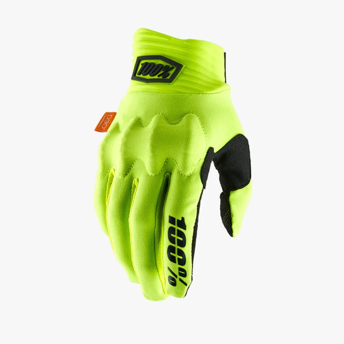100% Cognito Gloves - Flourescent Yellow/Black Full Finger Men's Small