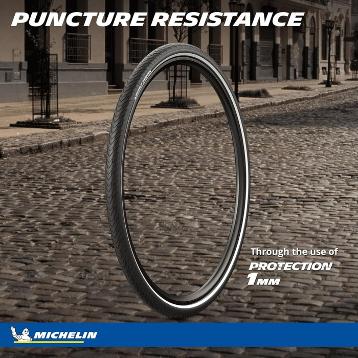 Michelin Protek Tire 700x35C Wire Clincher Protek 1Mm Reflex 22Tpi Black