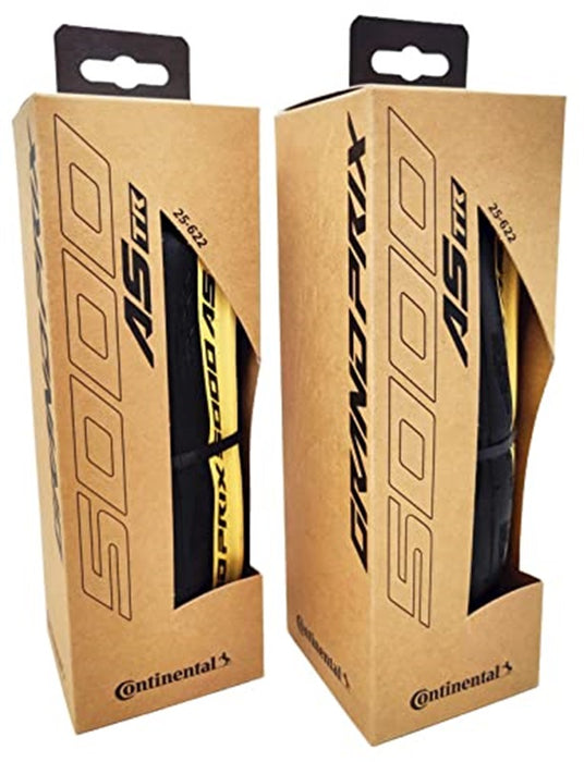 Continental Grand Prix 5000 AS TR 700 x 25 Folding Black/Cream + Black Chili 2 Pack