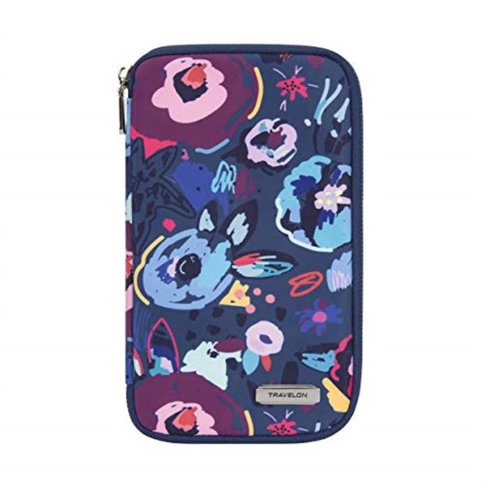 Travelon RFID Fam Passport Wallet Midnight Floral