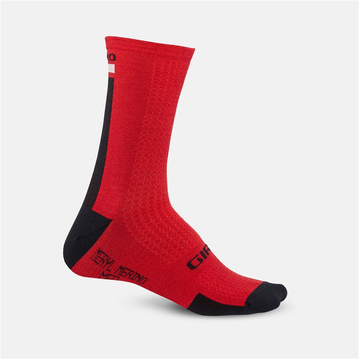 Giro HRc+ Merino Wool Socks - Dark Red/Black/Grey - Size L