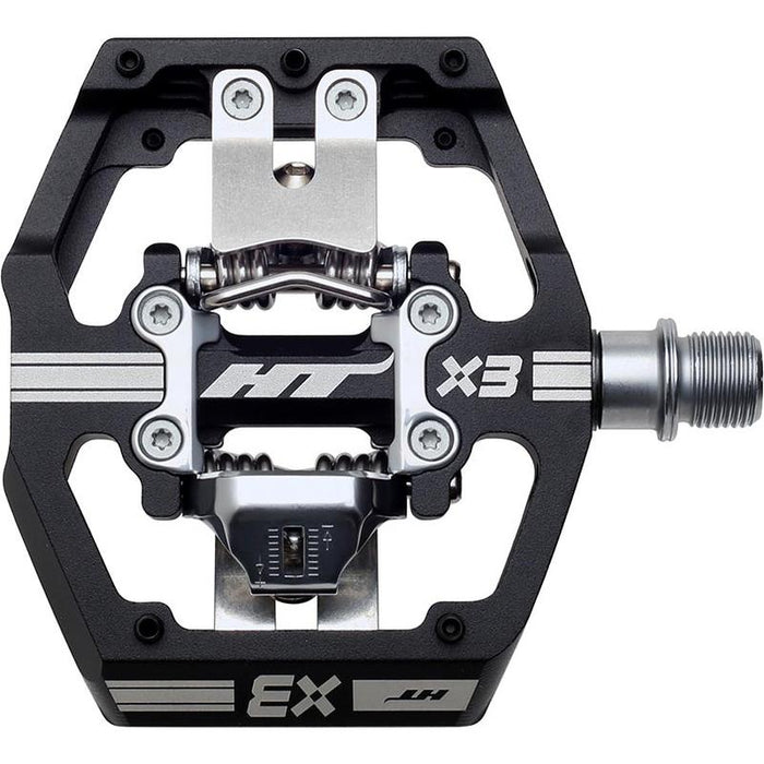 HT Components X3 Pedals - Dual Sided Clipless with Platform Aluminum 9/16 Black