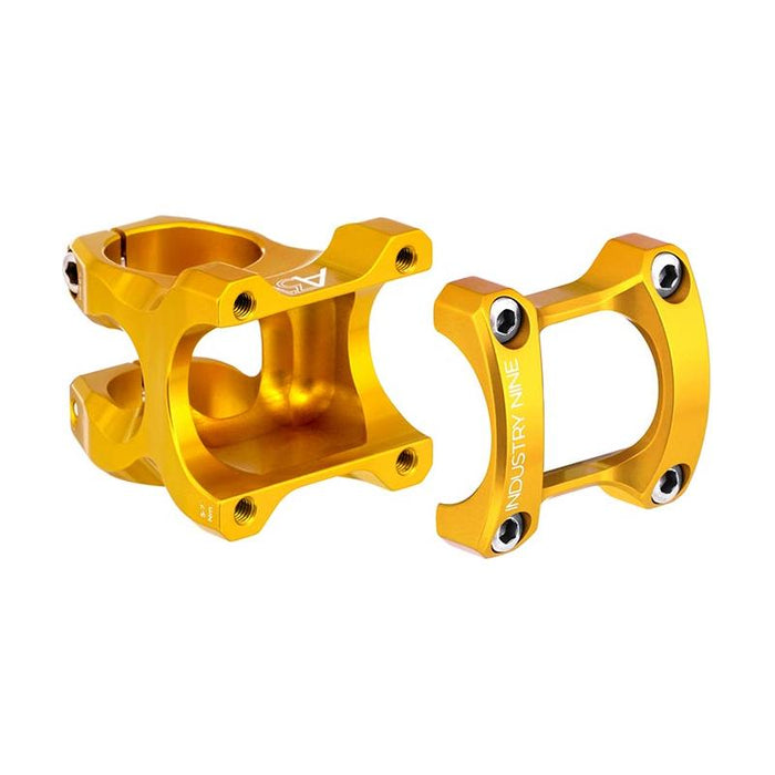 Industry Nine, A318, Stem, Diameter: 31.8mm, Length: 40mm, Steerer: 1-1/8'', 6°, Gold