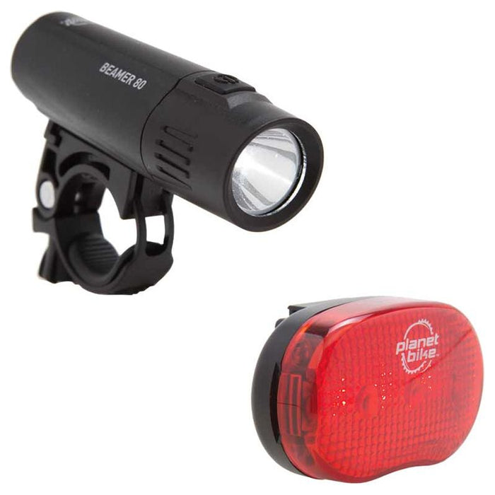Planet Bike Beamer 80 Headlight and Blinky 3 Taillight Set
