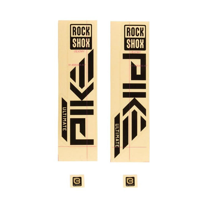 RockShox Fork Decal Kit - Pike Ultimate 27.5/29 Gloss Black For Silver (2023)
