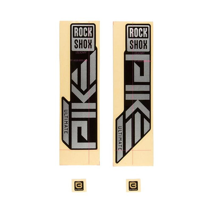 RockShox Fork Decal Kit - Pike Ultimate 27.5/29 Matte Silver Foil For High Gloss Black (2023)
