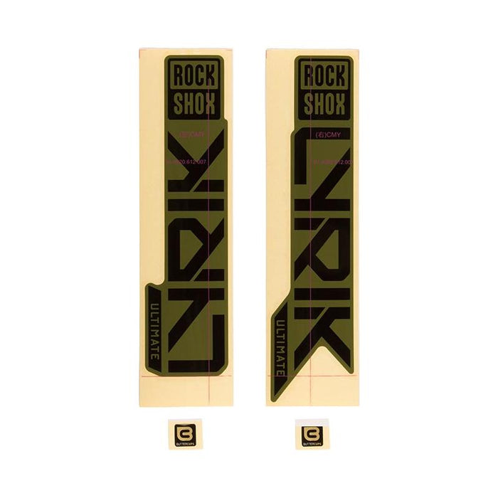 RockShox Fork Decal Kit - Lyrik Ultimate 27.5/29 Gloss Black For Gloss Green (2023)