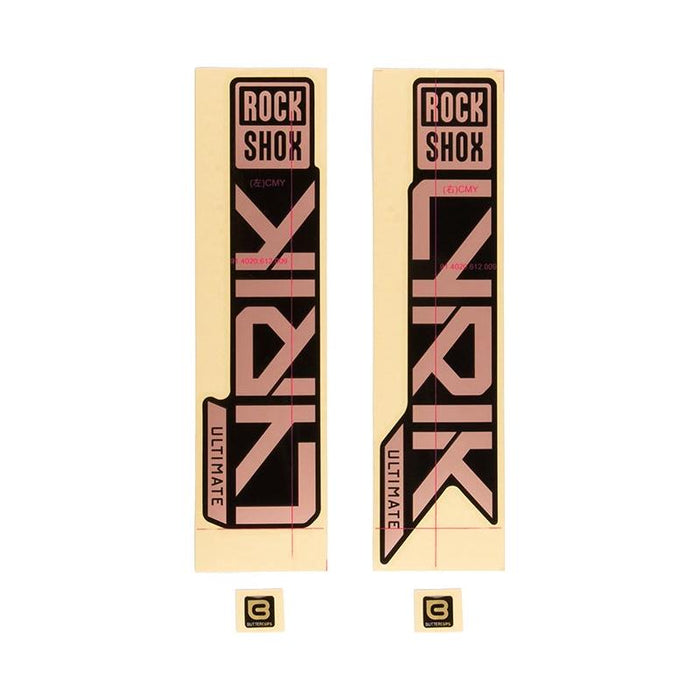 RockShox Fork Decal Kit - Lyrik Ultimate 27.5/29 Matte Copper Foil For High Gloss Black (2023)