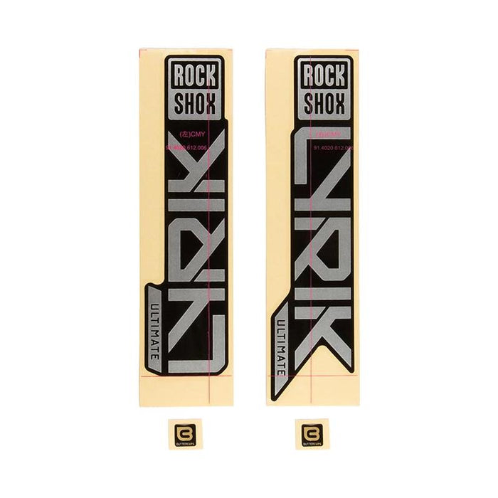 RockShox Fork Decal Kit - Lyrik Ultimate 27.5/29 Matte Silver Foil For High Gloss Black (2023)