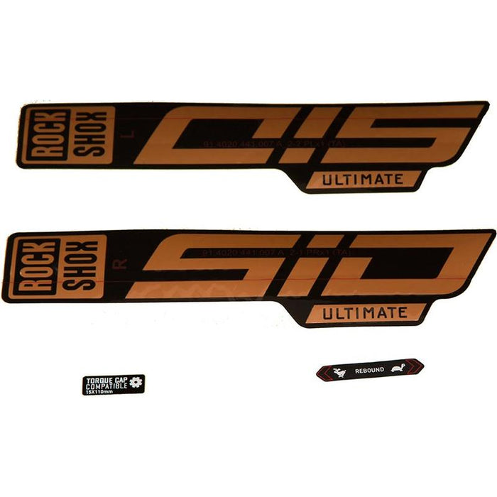 Rockshox Fork Decal Kit - SID Ultimate 27.5/29 Matte Copper Foil/High Gloss Black